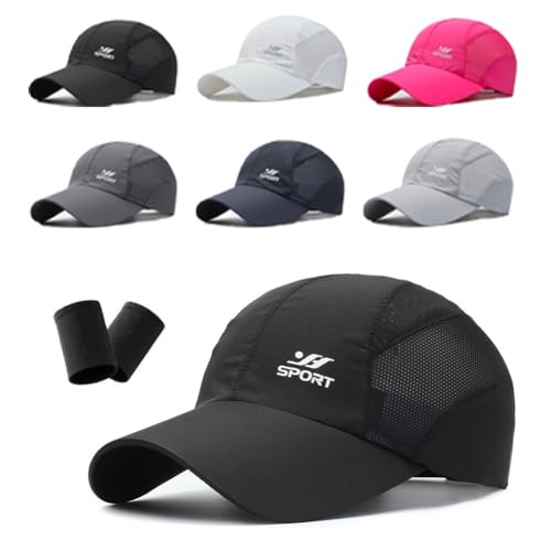 Mlthcig Stead Trekair Sport Cap Breathable Mesh Breathable Hat Quick Dry Cap Built for Men Court Running Tennis Golf(Schwarz) von Mlthcig