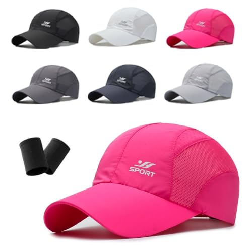 Mlthcig Stead Trekair Sportkappe, Atmungsaktives Netzgewebe, Atmungsaktive Mütze, Schnelltrocknende Kappe, Für Herren(Rose Red) von Mlthcig