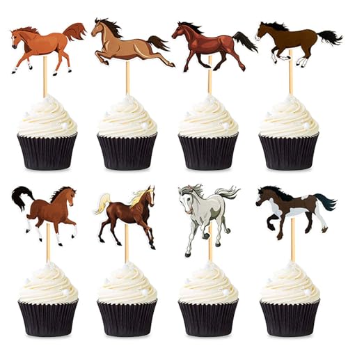 16 Stück Pferd Kuchen Dekoration, Pferde Geburtstagsdeko Set, 8 Arten Pferde Kuchendeckel Dekor Für Geburtstagsfeiern zum Thema Pferderennen, Themenpartys, Kindergeburtstag Party 16 Stück Pferd Kuchen Dekoration, Pferde Geburtstagsdeko Set, 8 Arten Pferde Kuchendeckel Dekor Für Geburtstagsfeiern zum Thema Pferderennen, Themenpartys, Kindergeburtstag Party von Mmgoqqt
