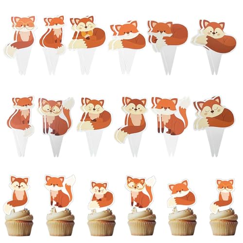 Füchse Tortendeko Foxes Geburtstag Cupcake, 24 Pcs Deko Füchse Cupcake Dekorationen für Baby-Dusche Kinder Geburtstag Party Kuchen Dekorationen Füchse Tortendeko Foxes Geburtstag Cupcake, 24 Pcs Deko Füchse Cupcake Dekorationen für Baby-Dusche Kinder Geburtstag Party Kuchen Dekorationen von Mmgoqqt