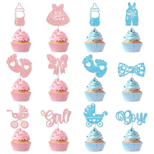 Cupcake-Aufsätze, 24 Stück, für Jungen oder Mädchen, Cupcake-Aufsätze, Glitzer-Einteiler, Overall, Kuchendekoration, Fliege, Kuchendekorationen Cupcake-Aufsätze, 24 Stück, für Jungen oder Mädchen, Cupcake-Aufsätze, Glitzer-Einteiler, Overall, Kuchendekoration, Fliege, Kuchendekorationen von Mmgoqqt