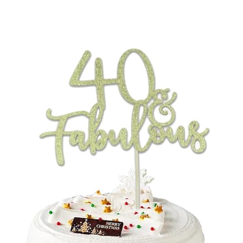 Kuchenstecker 40 Geburtstag Tortenstecker, 1 Stück Gold Glitter Kuchen Topper 40 Geburtstag Kuchenaufsatz, Für 40 Party Kuchen Deko von Mmgoqqt