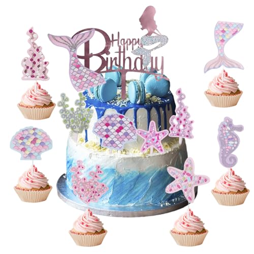 Mmgoqqt Meerjungfrau Tortendeko Geburtstag Mädchen, 19 Stück Glitzer Meerjungfrau Torten Deko, Ocean Theme Kuchendekoration, für Mädchen Party Geburtstag Party Kuchen Dekoration Supplies Mmgoqqt Meerjungfrau Tortendeko Geburtstag Mädchen, 19 Stück Glitzer Meerjungfrau Torten Deko, Ocean Theme Kuchendekoration, für Mädchen Party Geburtstag Party Kuchen Dekoration Supplies von Mmgoqqt