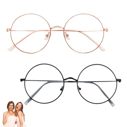 2 Stück Runde Kinderbrille ohne Stärke,Nerd Brille Rund,Fake Brillen,Blaulichtfilter Brille Damen,Blaulichtbrille,Cosplay Accessoire,Brille ohne Sehstärke,Retro Runde Brille für Halloween und Partys 2 Stück Runde Kinderbrille ohne Stärke,Nerd Brille Rund,Fake Brillen,Blaulichtfilter Brille Damen,Blaulichtbrille,Cosplay Accessoire,Brille ohne Sehstärke,Retro Runde Brille für Halloween und Partys von MniimaLuxe