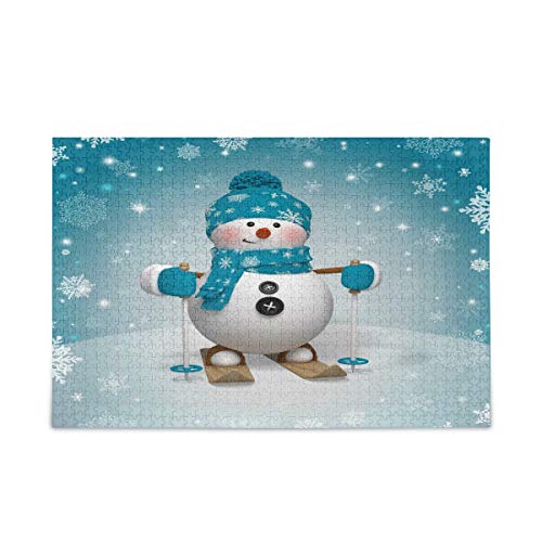 Mnsruu 3D Weihnachten Schneeflocke Schnee Jigsaw Puzzle Freizeit Kreative Spiele 1000 Teile für Erwachsene Kinder Geschenk von Mnsruu