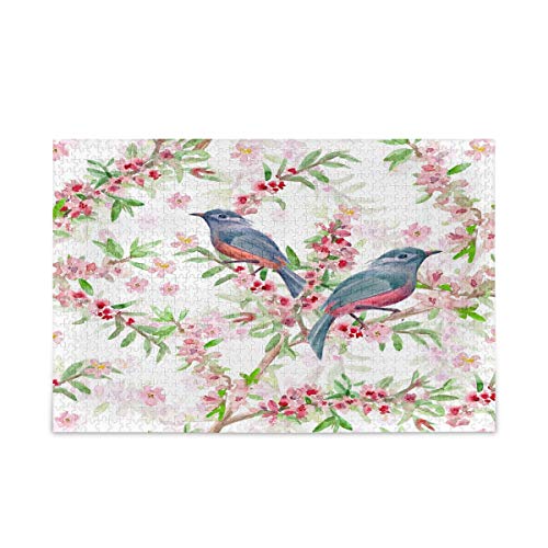 Mnsruu Aquarell-Puzzle, Vogel, Blume, Blüte, Freizeit, kreative Spiele, 1000 Teile, für Erwachsene und Kinder, Geschenk Mnsruu Aquarell-Puzzle, Vogel, Blume, Blüte, Freizeit, kreative Spiele, 1000 Teile, für Erwachsene und Kinder, Geschenk von Mnsruu