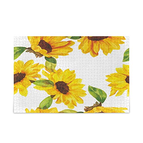 Mnsruu Aquarell Sonnenblume Blüte Floral Puzzle Freizeit Kreative Spiele 1000 Teile für Erwachsene Kinder Geschenk Mnsruu Aquarell Sonnenblume Blüte Floral Puzzle Freizeit Kreative Spiele 1000 Teile für Erwachsene Kinder Geschenk von Mnsruu