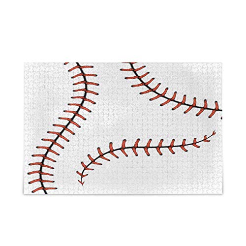 Mnsruu Baseball Softball Weiß Puzzle Freizeit Kreative Spiele 1000 Teile für Erwachsene Kinder Geschenk von Mnsruu