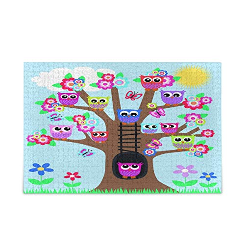 Mnsruu Baum des Lebens Eule Eule Vogel Puzzle Freizeit Kreative Spiele 500 Teile für Erwachsene Kinder Geschenk von Mnsruu