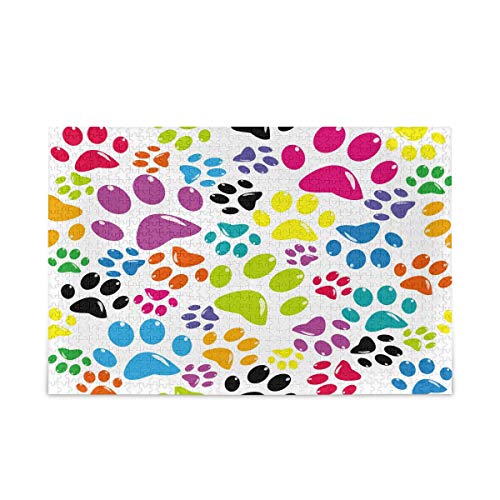 Mnsruu Buntes Puzzle mit Hundepfotenabdruck, Freizeit, kreative Spiele, 1000 Teile, für Erwachsene und Kinder, Geschenk Mnsruu Buntes Puzzle mit Hundepfotenabdruck, Freizeit, kreative Spiele, 1000 Teile, für Erwachsene und Kinder, Geschenk von Mnsruu