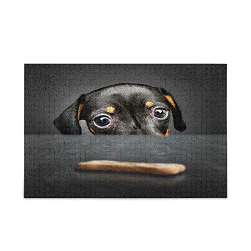 Mnsruu Dackel Welpe Hund Knochen Puzzle Freizeit Kreative Spiele 1000 Teile für Erwachsene Kinder Geschenk von Mnsruu