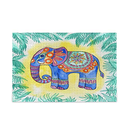 Mnsruu Elefanten-Palmenblätter, indisches Mandala, Aquarell-Puzzle, Freizeit, kreative Spiele, 500 Teile, für Erwachsene und Kinder, Geschenk Mnsruu Elefanten-Palmenblätter, indisches Mandala, Aquarell-Puzzle, Freizeit, kreative Spiele, 500 Teile, für Erwachsene und Kinder, Geschenk von Mnsruu