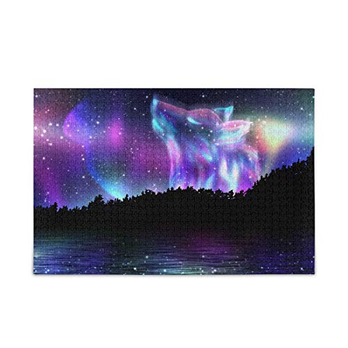 Mnsruu Galaxie Nebel Wolf Weltraum Puzzle Freizeit Kreative Spiele 1000 Teile für Erwachsene Kinder Geschenk von Mnsruu