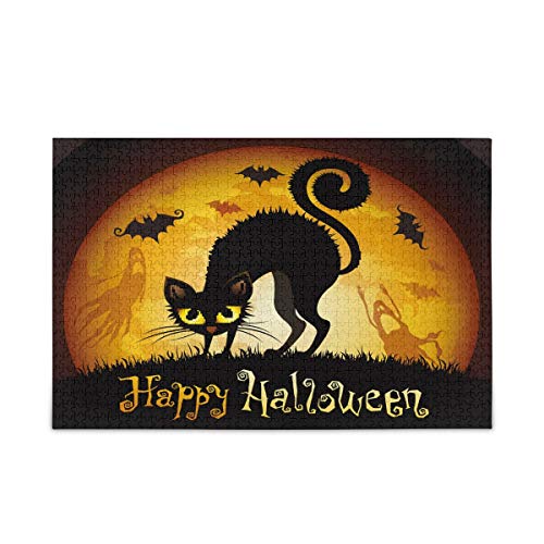 Mnsruu HalloweenmBlack Katze Mond Fledermaus Puzzle Freizeit Kreative Spiele 1000 Teile für Erwachsene Kinder Geschenk Mnsruu HalloweenmBlack Katze Mond Fledermaus Puzzle Freizeit Kreative Spiele 1000 Teile für Erwachsene Kinder Geschenk von Mnsruu