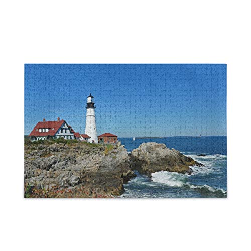 Mnsruu Head Lighthouse Sandwellenpuzzle für Freizeit, kreatives Spielen, 1000 Teile für Erwachsene und Kinder, Geschenk Mnsruu Head Lighthouse Sandwellenpuzzle für Freizeit, kreatives Spielen, 1000 Teile für Erwachsene und Kinder, Geschenk von Mnsruu