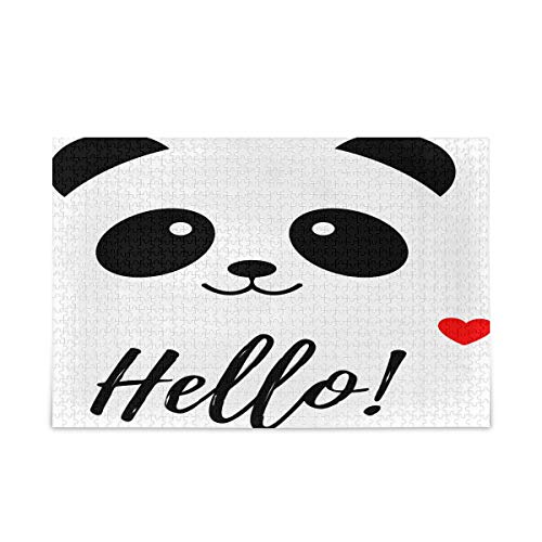 Mnsruu Hello Animal Panda Puzzle Freizeit Kreative Spiele 1000 Teile für Erwachsene Kinder Geschenk von Mnsruu