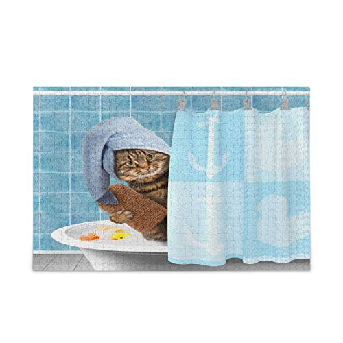 Mnsruu Kätzchen Tier Katze Puzzle Freizeit Kreative Spiele 1000 Teile für Erwachsene Kinder Geschenk von Mnsruu