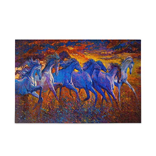 Mnsruu Kunst Tier Pferd Puzzle Freizeit Kreative Spiele 1000 Teile für Erwachsene Kinder Geschenk von Mnsruu