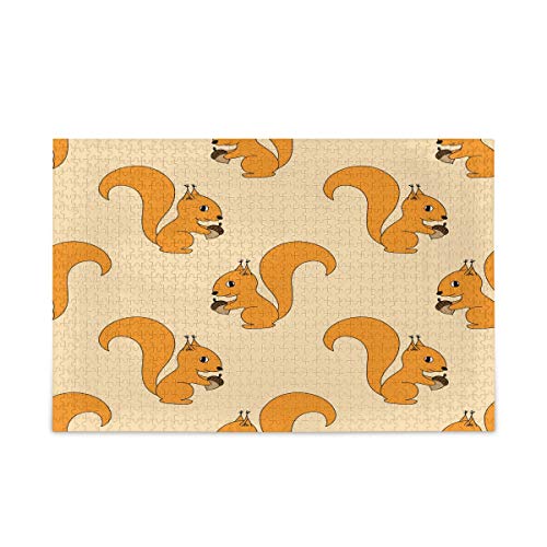 Mnsruu Orange Tier Eichhörnchen Puzzle Freizeit Kreative Spiele 1000 Teile für Erwachsene Kinder Geschenk von Mnsruu
