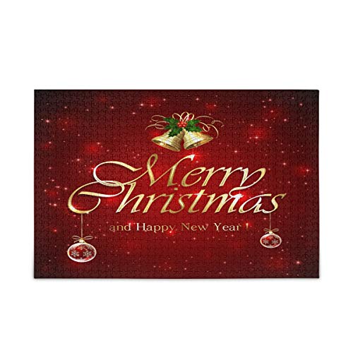 Mnsruu Red Starry Golden Bell Frohe Weihnachten Puzzle Freizeit Kreative Spiele 1000 Teile für Erwachsene Kinder Geschenk Mnsruu Red Starry Golden Bell Frohe Weihnachten Puzzle Freizeit Kreative Spiele 1000 Teile für Erwachsene Kinder Geschenk von Mnsruu