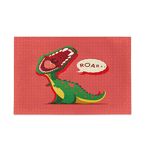 Mnsruu Rosa Dinosaurier Tier Puzzle Freizeit Kreative Spiele 1000 Teile für Erwachsene Kinder Geschenk von Mnsruu