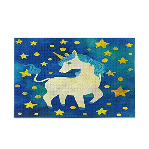 Mnsruu Schöne Einhorn Stern Puzzle Freizeit Kreative Spiele 1000 Teile für Erwachsene Kinder Geschenk von Mnsruu