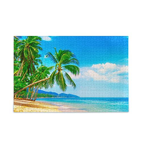 Mnsruu Schöne Strand Palme Blatt Sand Puzzle Freizeit Kreative Spiele 1000 Teile für Erwachsene Kinder Geschenk Mnsruu Schöne Strand Palme Blatt Sand Puzzle Freizeit Kreative Spiele 1000 Teile für Erwachsene Kinder Geschenk von Mnsruu