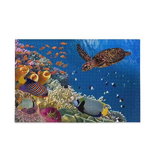 Mnsruu Sea Turtle Coral Reef Summer Tropical Jigsaw Puzzle Leisure Creative Games 500 Pieces for Adults Children Gift von Mnsruu