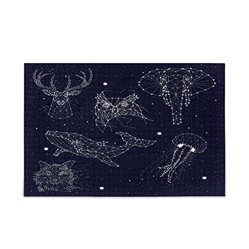 Mnsruu Sternbild Elefant Eule Hirsch Wal Quallen Fuchs Stern Weltraum Puzzle Freizeit Kreative Spiele 500 Teile für Erwachsene Kinder Geschenk Mnsruu Sternbild Elefant Eule Hirsch Wal Quallen Fuchs Stern Weltraum Puzzle Freizeit Kreative Spiele 500 Teile für Erwachsene Kinder Geschenk von Mnsruu
