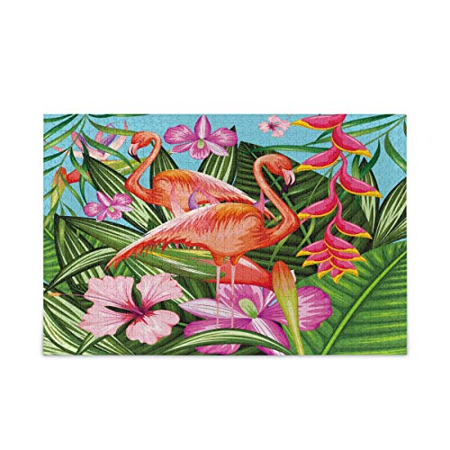 Mnsruu Tropisches Flamingo-Puzzle mit Blumen und Vögeln, 1000 Teile, für Erwachsene, Kinder, Geschenk von Mnsruu