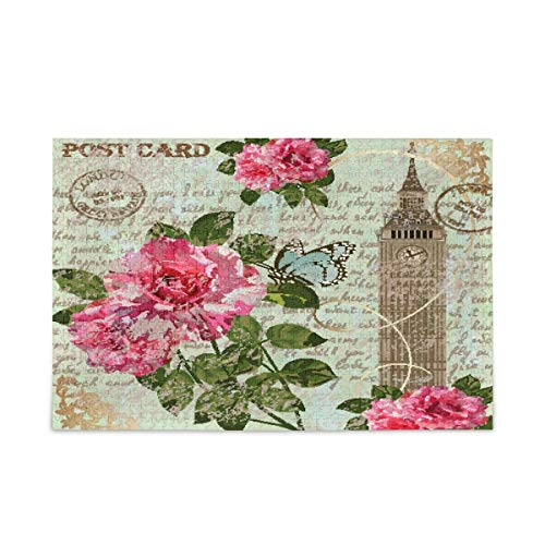 Mnsruu Vintage Big Ben Rose Blume Floral Puzzle Freizeit Kreative Spiele 1000 Teile für Erwachsene Kinder Geschenk Mnsruu Vintage Big Ben Rose Blume Floral Puzzle Freizeit Kreative Spiele 1000 Teile für Erwachsene Kinder Geschenk von Mnsruu