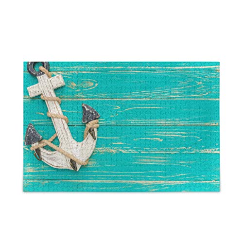 Mnsruu Vintage Holz Anker Puzzle Freizeit Kreative Spiele 1000 Teile für Erwachsene Kinder Geschenk von Mnsruu