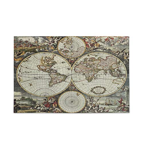Mnsruu Vintage Weltkarte Kunst Puzzle Freizeit Kreative Spiele 1000 Teile für Erwachsene Kinder Geschenk von Mnsruu