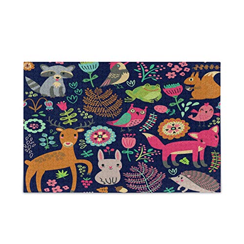 Mnsruu Waldtiere Igel Vogel Puzzle Freizeit Kreative Spiele 1000 Teile für Erwachsene Kinder Geschenk von Mnsruu