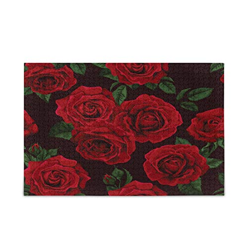 Mnsruu Wasserfarben-Puzzle mit roten Rosenblättern, Freizeit, kreative Spiele, 1000 Teile, für Erwachsene und Kinder, Geschenk Mnsruu Wasserfarben-Puzzle mit roten Rosenblättern, Freizeit, kreative Spiele, 1000 Teile, für Erwachsene und Kinder, Geschenk von Mnsruu
