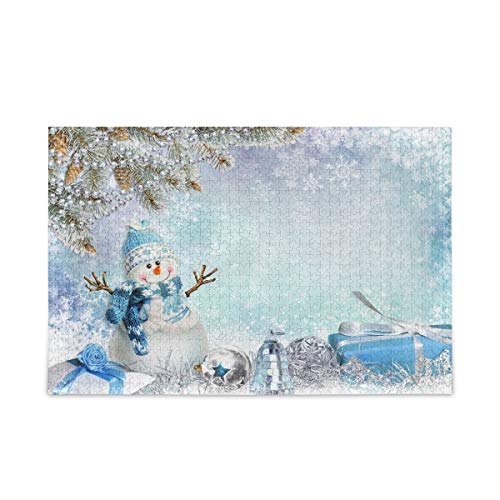 Mnsruu Weihnachten Kiefernzweig Schneemann Geschenk Puzzle Freizeit Kreative Spiele 1000 Teile für Erwachsene Kinder Geschenk von Mnsruu