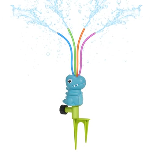 MoKo Wassersprinkler für Kinder, Dinosaurier Outdoor Wasserspielzeug, Schwimmbad Spielzeug mit 4 Flexiblen Schläuchen, Sommerspaß-Wasserspielzeug für Garten, Garten, Pool, 1 Packung, Blau MoKo Wassersprinkler für Kinder, Dinosaurier Outdoor Wasserspielzeug, Schwimmbad Spielzeug mit 4 Flexiblen Schläuchen, Sommerspaß-Wasserspielzeug für Garten, Garten, Pool, 1 Packung, Blau von MoKo