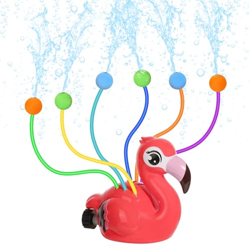 MoKo Wassersprinkler für Kinder, Flamingo Outdoor Wasserspielzeug, Schwimmbad Spielzeug mit 6 Schläuchen & 6 Bällen, Sommerspaß-Wasserspielzeug für Garten, Pool, Rosa Flamingo MoKo Wassersprinkler für Kinder, Flamingo Outdoor Wasserspielzeug, Schwimmbad Spielzeug mit 6 Schläuchen & 6 Bällen, Sommerspaß-Wasserspielzeug für Garten, Pool, Rosa Flamingo von MoKo