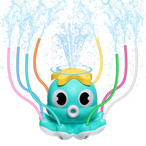 MoKo Wassersprinkler für Kinder, Niedliches Outdoor Wasserspielzeug, Schwimmbad Spielzeug mit 8 Wackelrohren & 2 Schlauchklemme, Sommer Kraken Wasserspielzeug für Jungen Mädchen Haustiere, Hellblau MoKo Wassersprinkler für Kinder, Niedliches Outdoor Wasserspielzeug, Schwimmbad Spielzeug mit 8 Wackelrohren & 2 Schlauchklemme, Sommer Kraken Wasserspielzeug für Jungen Mädchen Haustiere, Hellblau von MoKo