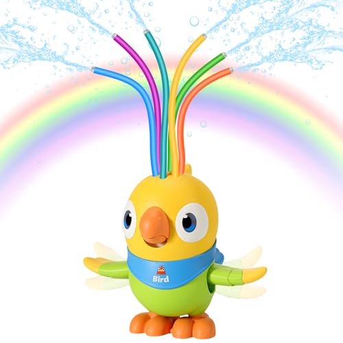 MoKo Wassersprinkler für Kinder, Papagei Outdoor Wasserspielzeug, Schwimmbad Spielzeug mit 6 Flexiblen Schläuchen, Sommerspaß-Wasserspielzeug für Garten, Pool, Gelb MoKo Wassersprinkler für Kinder, Papagei Outdoor Wasserspielzeug, Schwimmbad Spielzeug mit 6 Flexiblen Schläuchen, Sommerspaß-Wasserspielzeug für Garten, Pool, Gelb von MoKo