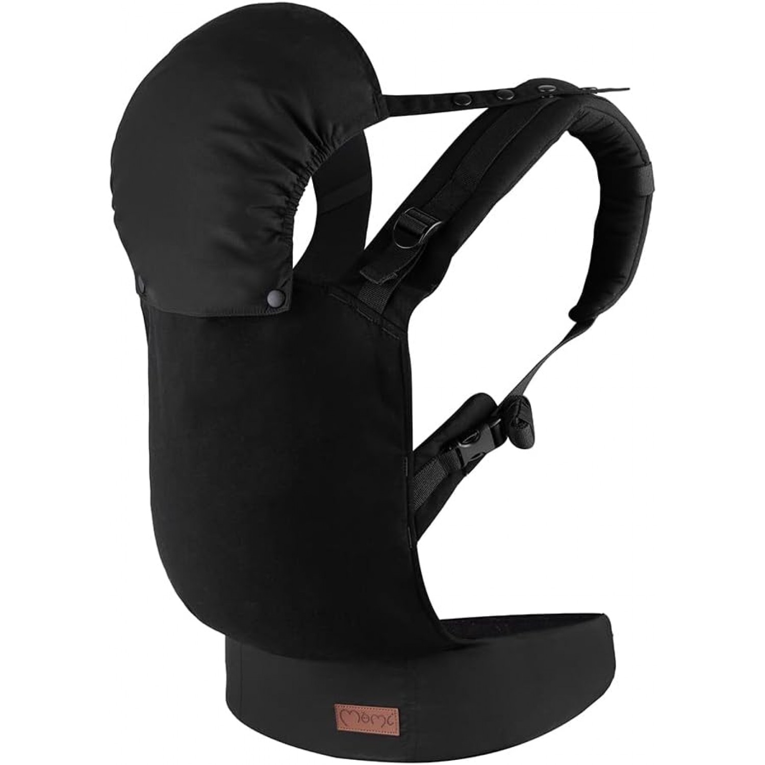 Marsupio MoMi COLLET Black per bambini di 3-48 mesi (peso 4-20 kg),con cappuccio e poggiatesta per il bambino von MoMi