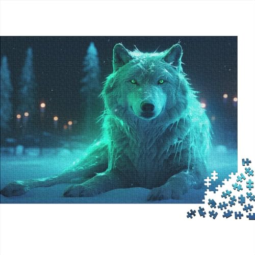 Arctic Wolves Puzzle 500 Teile,Puzzle Für Erwachsene, Impossible Puzzle, Multicolored Flair Puzzle Farbenfrohes Legespiel,Geschicklichkeitsspiel Für Die Ganze Familie,Erwachsenenpuzzle 500pcs (52x38c von MoThaF