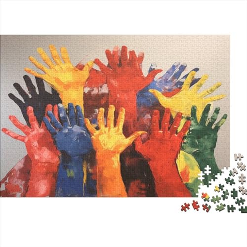 Color Hand Painting 500 Teile Colorful Hands Erwachsene Puzzle Wohnkultur Geburtstag Lernspiel Geschicklichkeitsspiel Für Die Ganze Familie Stress Relief 500pcs (52x38cm) von MoThaF