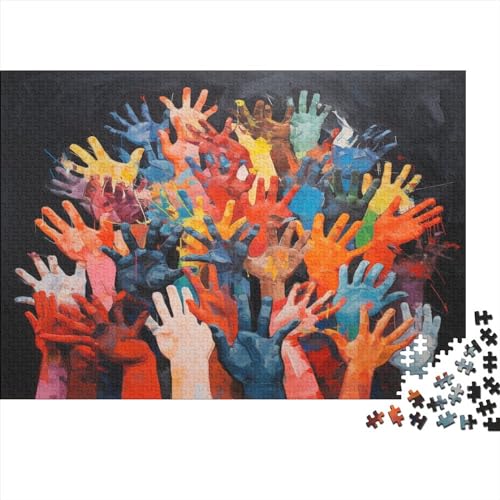 Color Hand Painting Puzzle 1000 Teile, Puzzle Für Erwachsene, Colorful Hands Geschicklichkeitsspiel Für Die Ganze Familie,Impossible Puzzle, Puzzle-Geschenk, Puzzle Farbenfrohes 1000pcs (75x50cm) von MoThaF