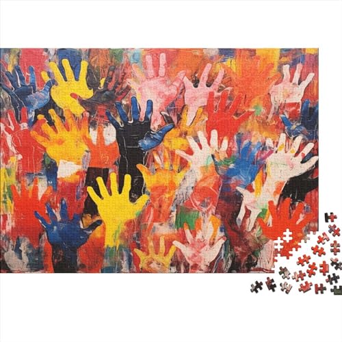 Color Hand Painting Puzzle 1000 Teile, Puzzle Für Erwachsene,Colorful Hands Puzzle Farbenfrohes,Impossible Puzzle, Geschicklichkeitsspiel Für Die Ganze Familie 1000pcs (75x50cm) von MoThaF