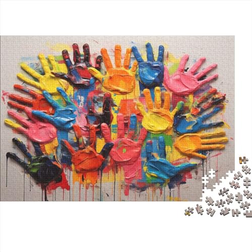 Color Hand Painting Puzzles 500 Teile,Impossible Puzzle, Puzzle Für Erwachsene, Colorful Hands Puzzle Farbenfrohes,Geschicklichkeitsspiel Für Die Ganze Familie 500pcs (52x38cm) von MoThaF