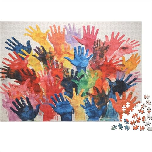Color Hand Painting Puzzles Erwachsene 1000 Teile Colorful Hands Home Decor Family Challenging Games Lernspiel Geburtstag Entspannung Und Intelligenz 1000pcs (75x50cm) von MoThaF