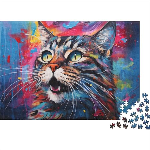 Colorful Cats Puzzles 500 Teile,Impossible Puzzle, Puzzle Für Erwachsene, Cute Pets Puzzle Farbenfrohes,Geschicklichkeitsspiel Für Die Ganze Familie 500pcs (52x38cm) von MoThaF