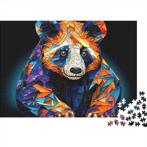 Colorful Oil on Canvas Panda Erwachsene Puzzles 1000 Teile Color Spot Style Lernspiel Home Decor Geburtstag Family Challenging Games Stress Relief Toy 1000pcs (75x50cm) von MoThaF