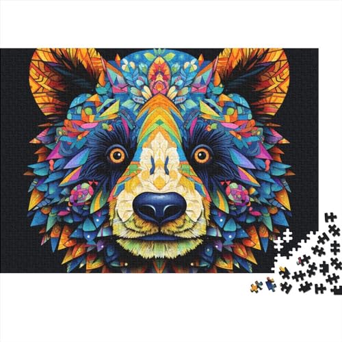 Colorful Oil on Canvas Panda Puzzle 500 Teile, Impossible Puzzles, Puzzle-Geschenk, Color Spot Style Puzzle Für Erwachsene,Geschicklichkeitsspiel Für Die Ganze Familie,Puzzle Farbenfrohes 500pcs (5 von MoThaF
